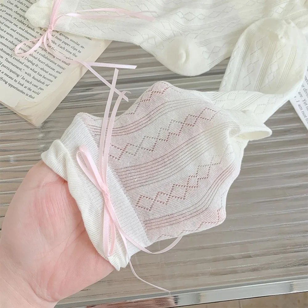 لينة لطيف القوس الحلو لوليتا رقيقة الجوارب تنفس شبكة طويلة الجوارب بلون Bowknot الجوارب الصيف