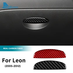 Real Soft Carbon Fiber Sticker For Seat Leon MK2 2005 2006 2007 2008 2009 2010 2011 2012 LHD RHD Car Co-Pilot Storage Box Trim