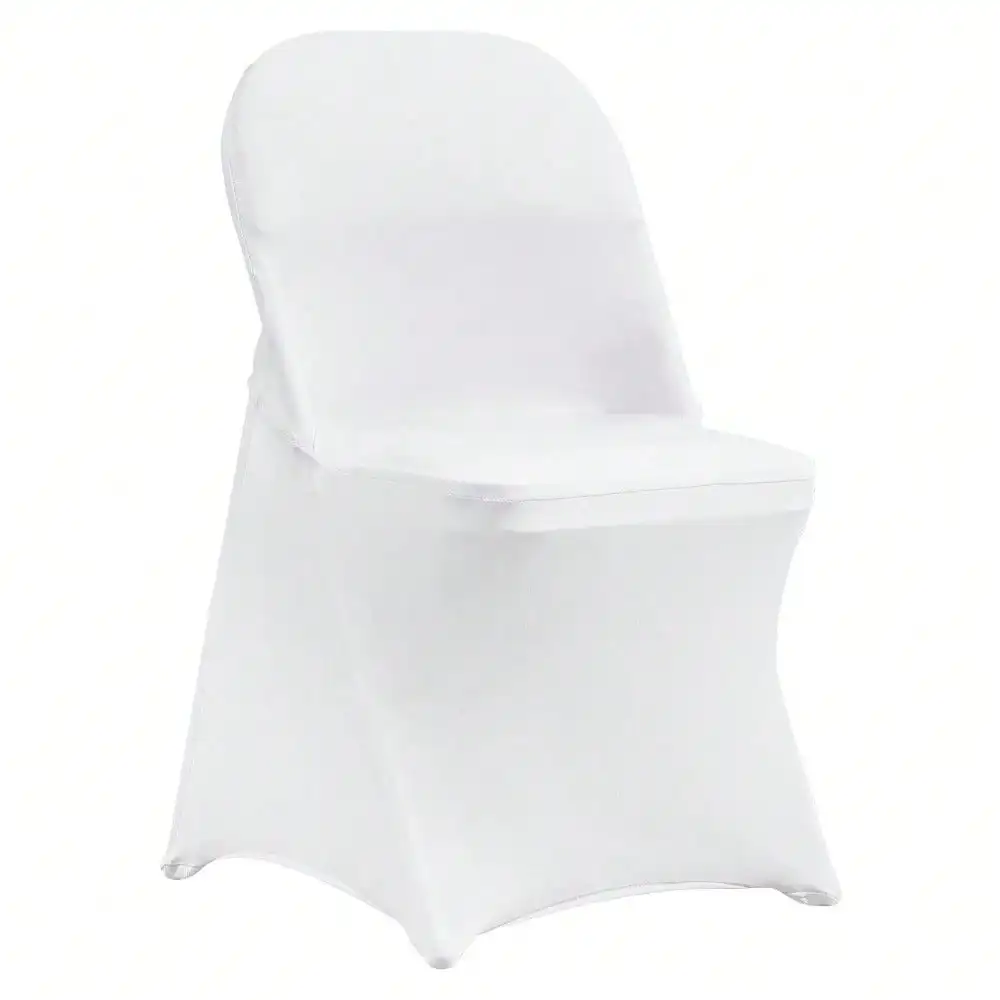 

50PCS White Stretch Spandex Folding Chair Covers for Wedding Party Dining