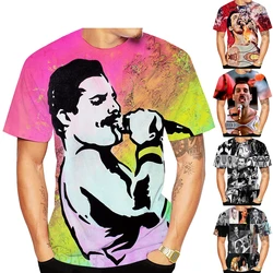 Maglietta estiva con stampa 3d a maniche corte da uomo freddy mercury street fashion top uomo donna tee