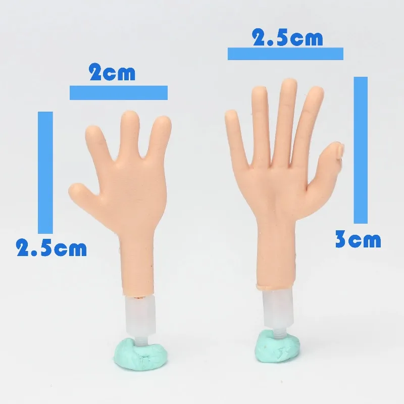 1 Pair of Silicone Hands with Aluminum Wire Inside for Free Movement for Stop Motion Puppet