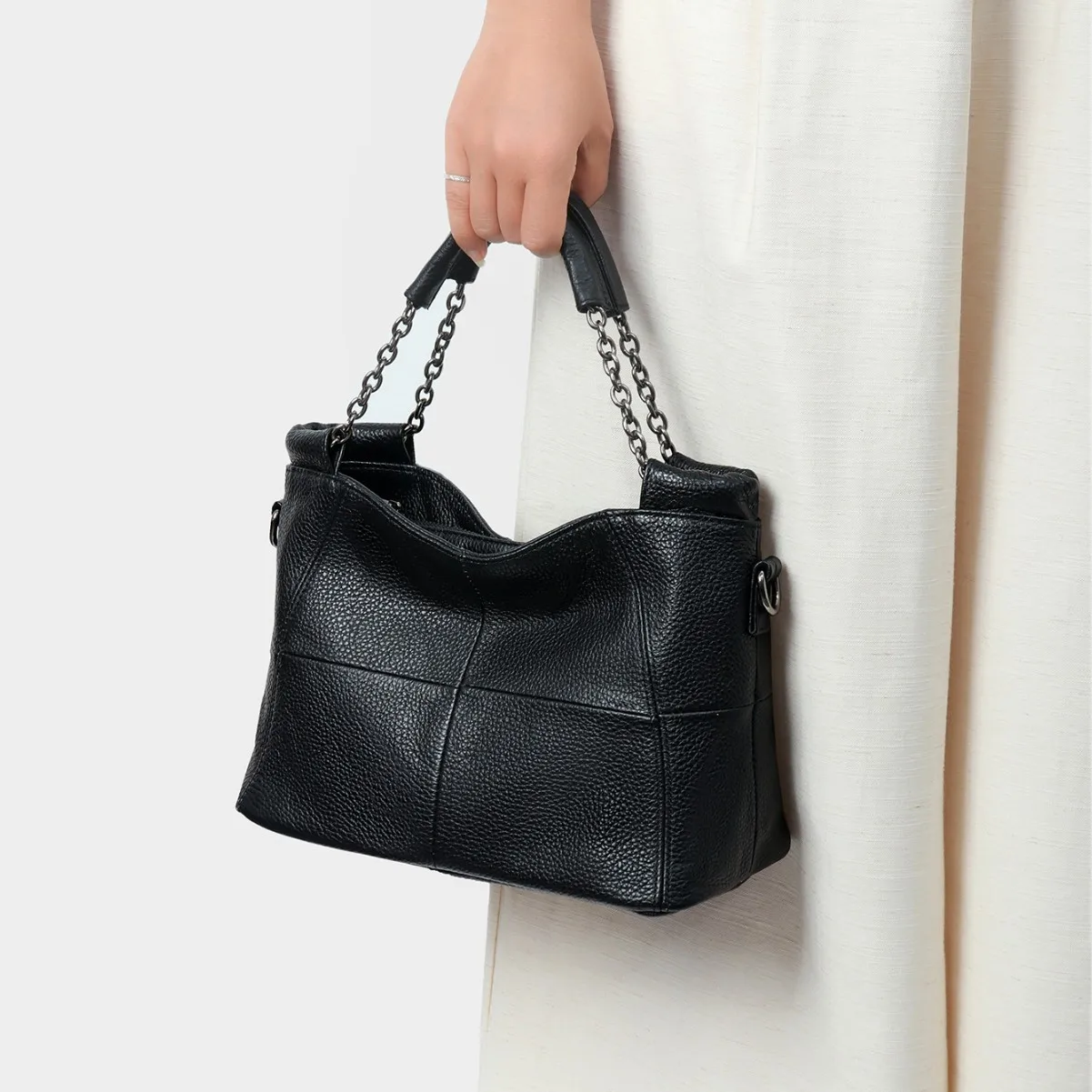 

High-Quality Full-grain Leather Tote Bag for Women - Large Capacity Convertible Shoulder/Crossbody, Commuter Casual Handbag