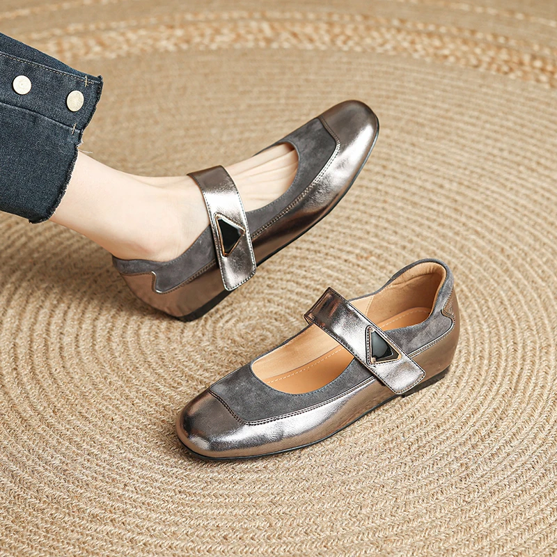 

Genuine Leather Mary Janes Shoes Casual Flats Low Heel Soft Flat Fashion Women's Shoes