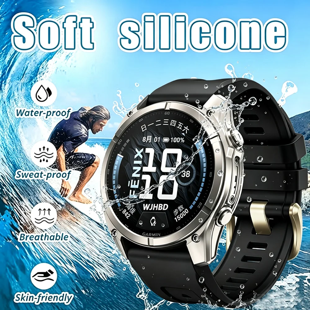 Sport Silicone Strap For Garmin Fenix 9 9Pro 8 AMOLED 43mm Watch Band Fenix 7S 6S Pro 5S Plus QuickFit 20mm Replacement Bracelet