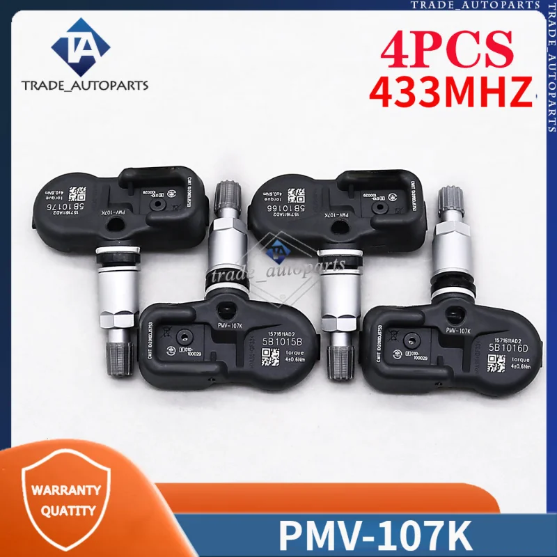 PMV-107K 42607-50010 42607-50011 For Lexus ES GS Toyota Land Cruiser 200 RAV4 III Tire Pressure Monitor Sensor 4PCS TPMS 433MHZ