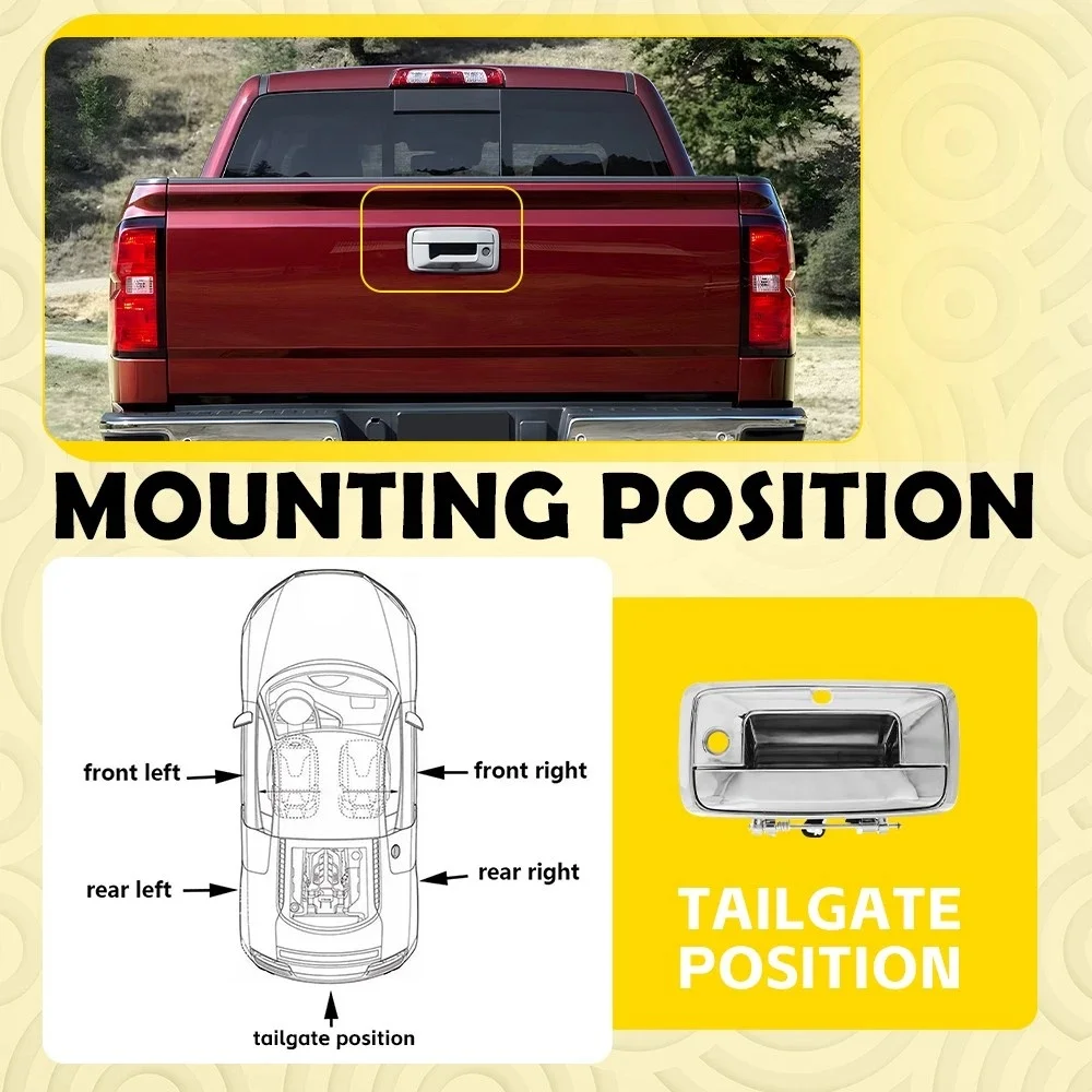 

High Durability Tailgate Handle Tailgate Handle Tailgate Handle High Strength ABS ABS Material Direct Replacement With Key Hole