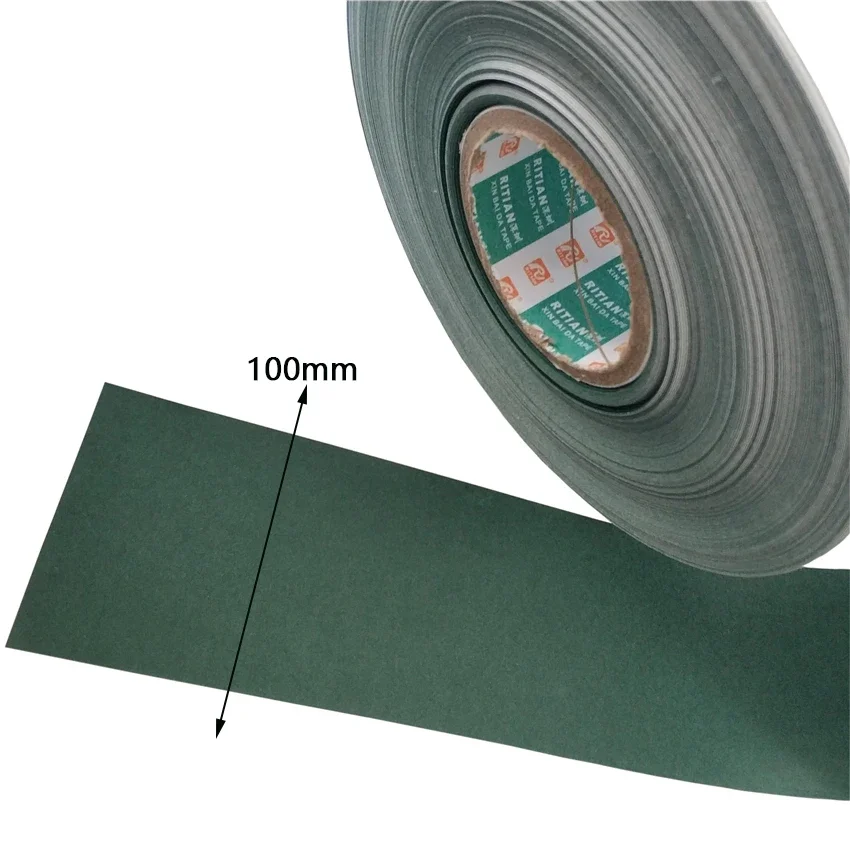 18650 Lithium Battery Pack Adhesive Barley Paper Insulation Paper 100mm Width Green Color 1 Meter Length Insulated Pads