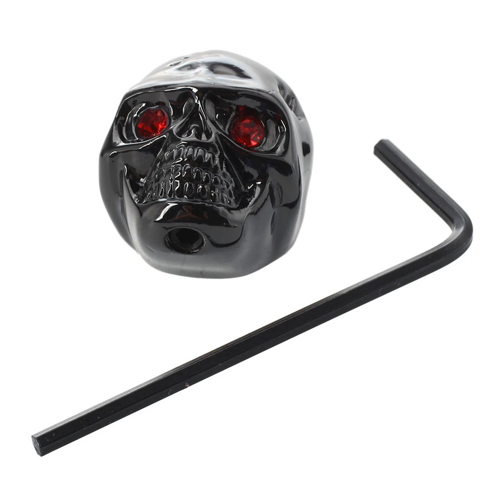 TUREBG 6Pcs Electric Guitar Skull Head Volume Control Knobs---Black