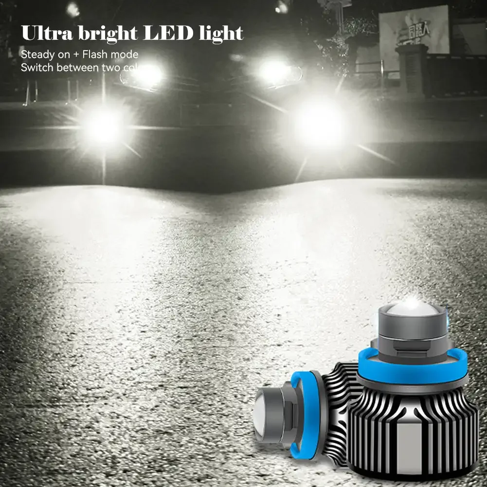 Car LED Fog Light Bulb H7 H11 H8 H9 9006 HB4 Lens Led Headlight 12V Car Driving Lamp White Yellow Ice Blue Turbo Fog Lamp