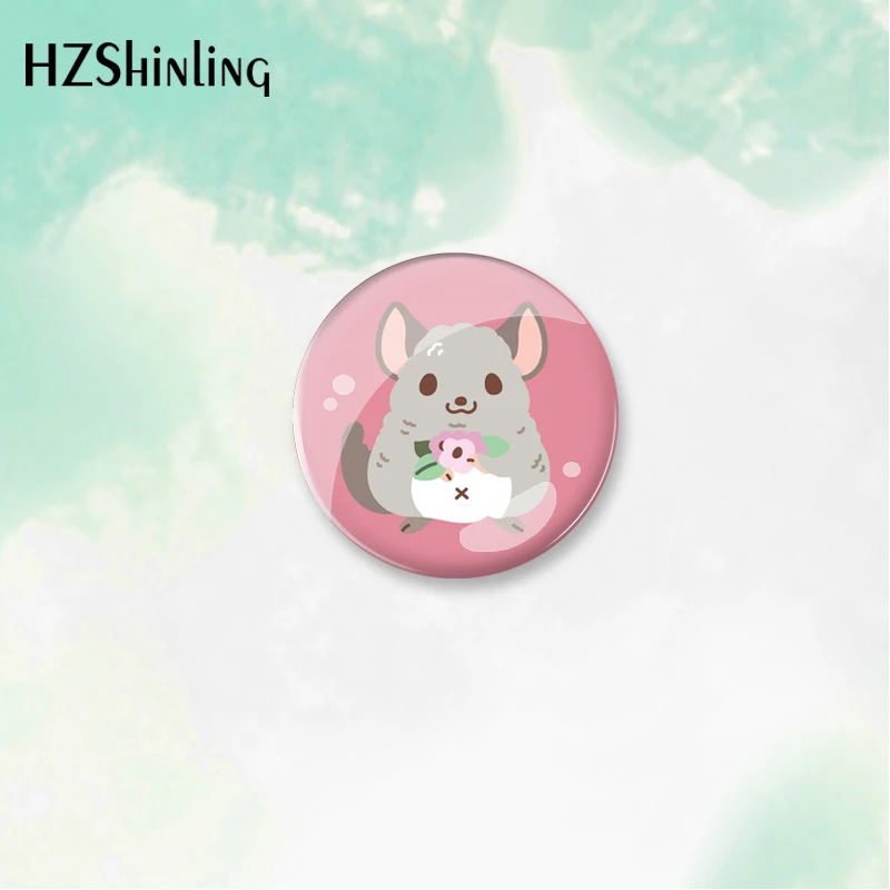 2023 Cartoon Chinchilla Pattern round Button Badge Brooch For Clothes Backpack Decoration Pin Jewelry