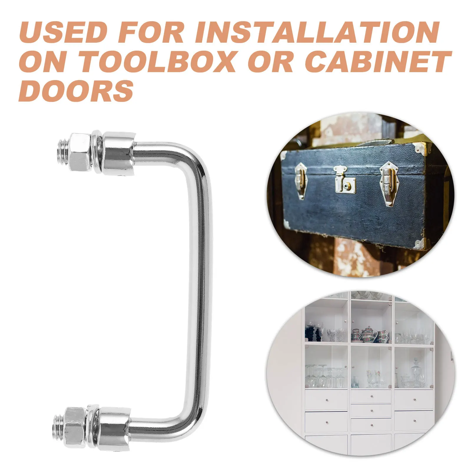 

Iron Chrome Plated Folding Handle Heavy Duty for Toolbox Cabinet Door Chest Case Metal Pull Container Cart Hardware Non-Slip