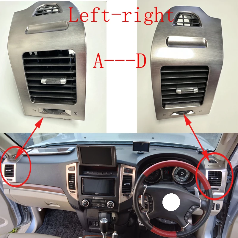 A pair Air Vent Outlet For Mitsubishi Pajero Montero V87 V93 V95 V97 V98 2007-2022 Instrument Panel Board A/C Air Conditioner