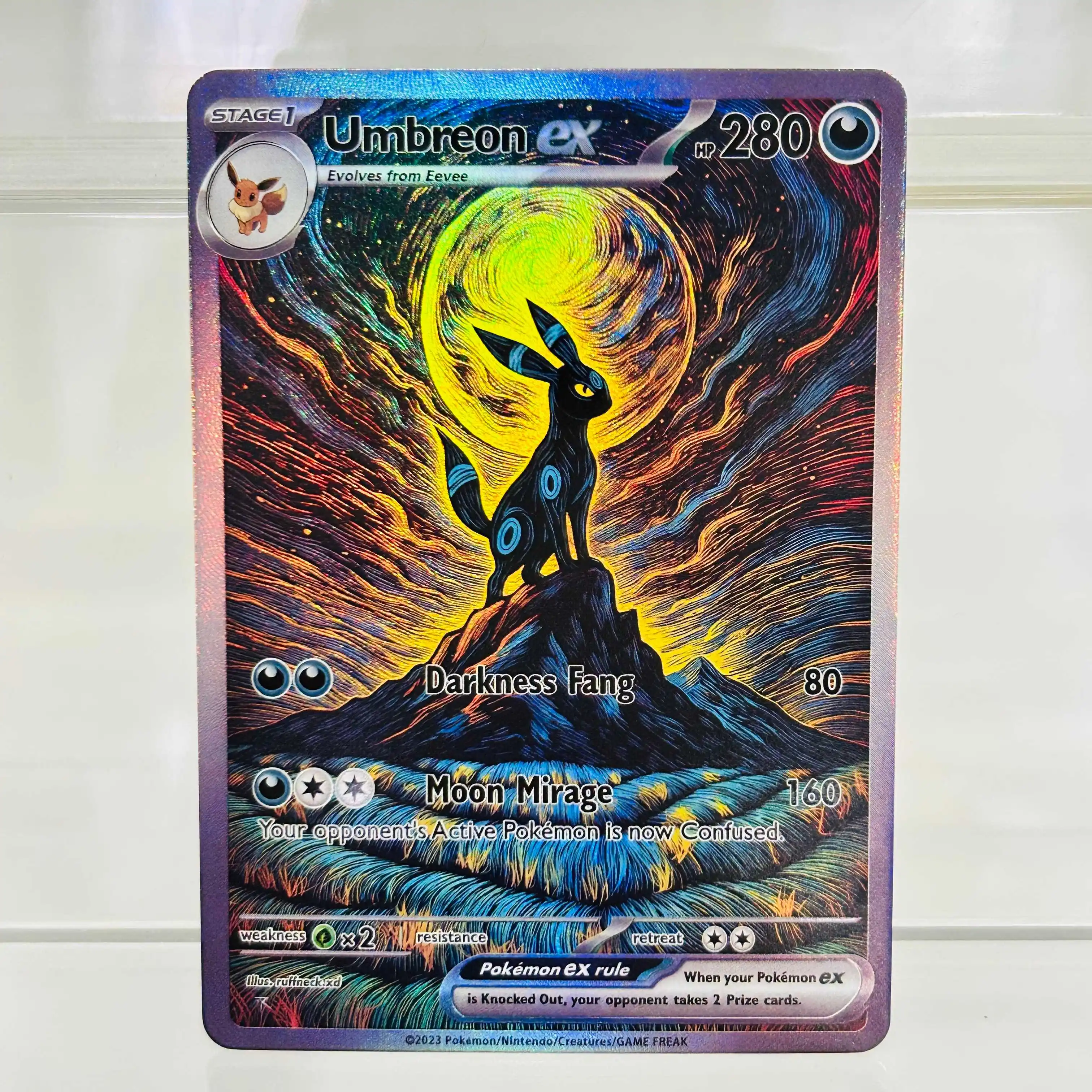 moon umbreon pokemon card Dark Signal When you play this Pokemon from your hand to evolve 1 of your Pokemon during your turn Glow in the Dark Eeveelutions