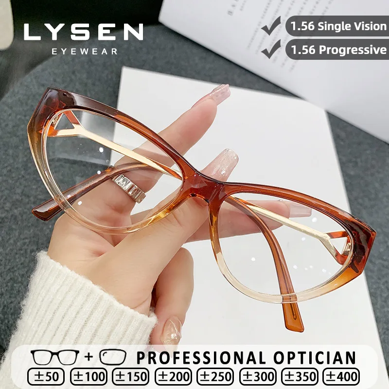 

LYSEN Lightweight Women Anti Blue Light Reading Glasses Anti-reflection Myopia Glasses Customization Progressive Optical Eyewear