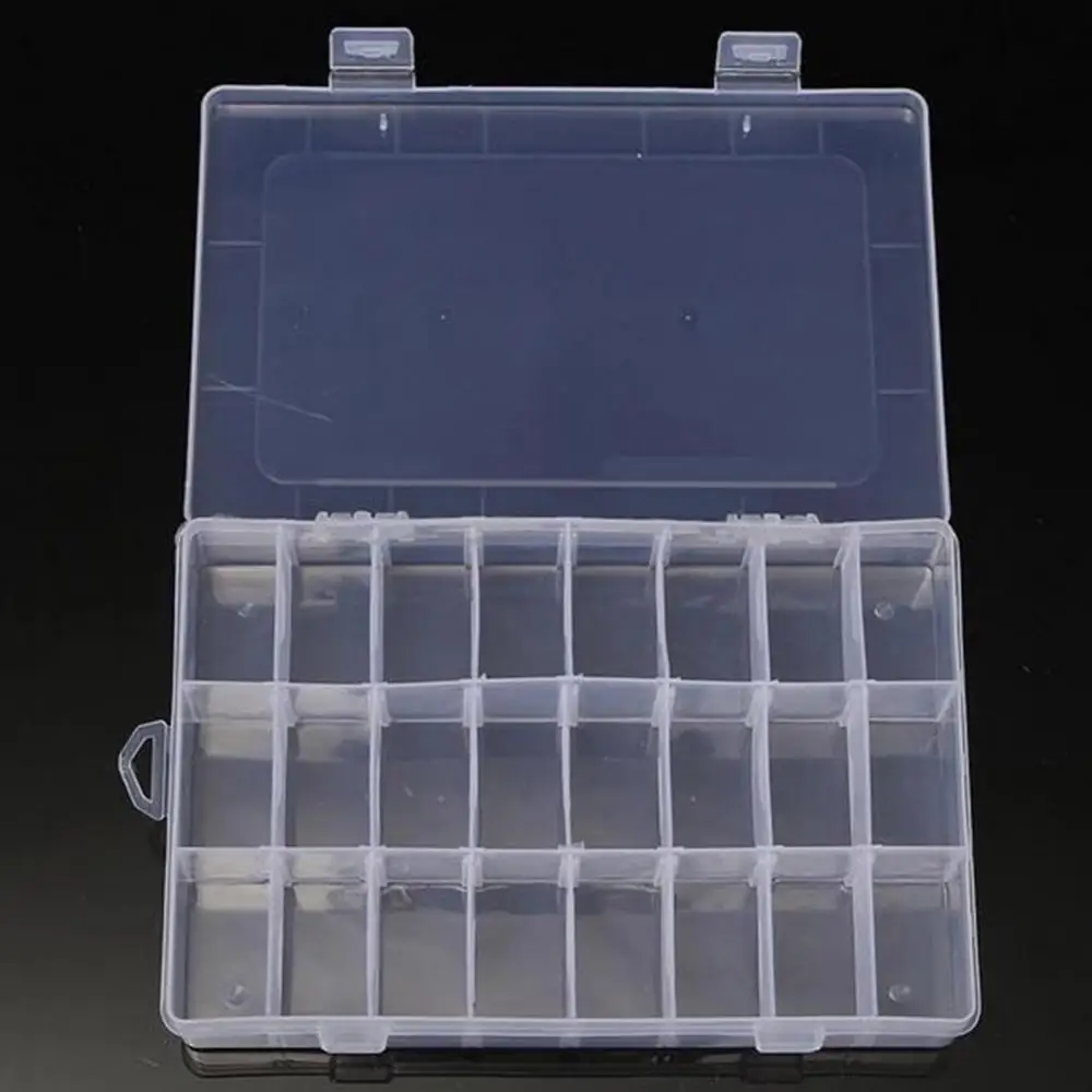 10/15/24 Grids Jewelry Storage Box With Cover Transparent Pills Organizer Beads Storage Container DIY Crafts Earring Box Case