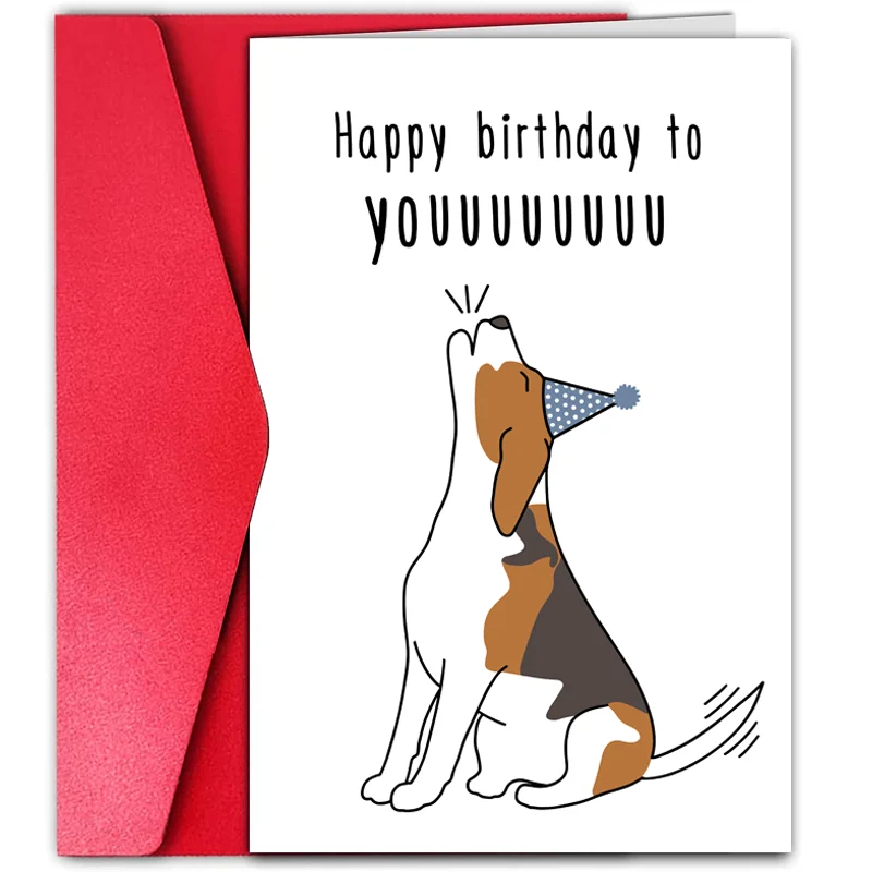 1 lustige Geburtstags karte kreative Gruß karte mit Geburtstags welpen bild, perfektes Geschenk für Familie, Freunde, Kollegen.