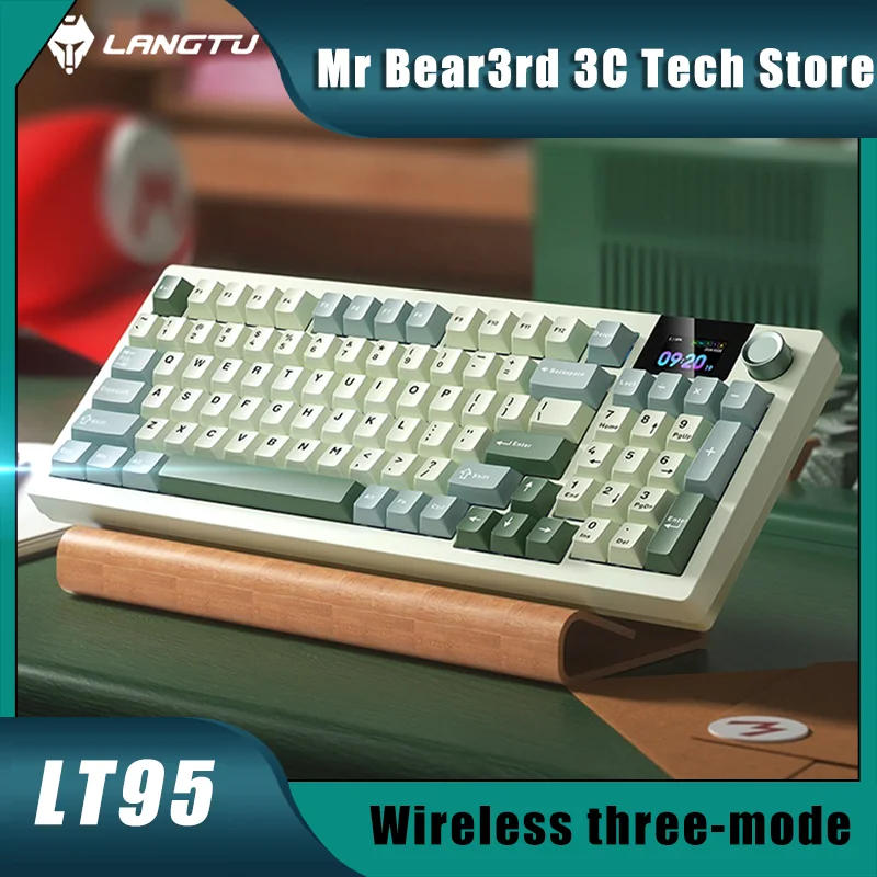 

Langtu Lt95 Customized Mechanical Keyboard Three-Mode Wireless Bluetooth Office Gaming E-Sports Dedicated Side Engraved Keycaps