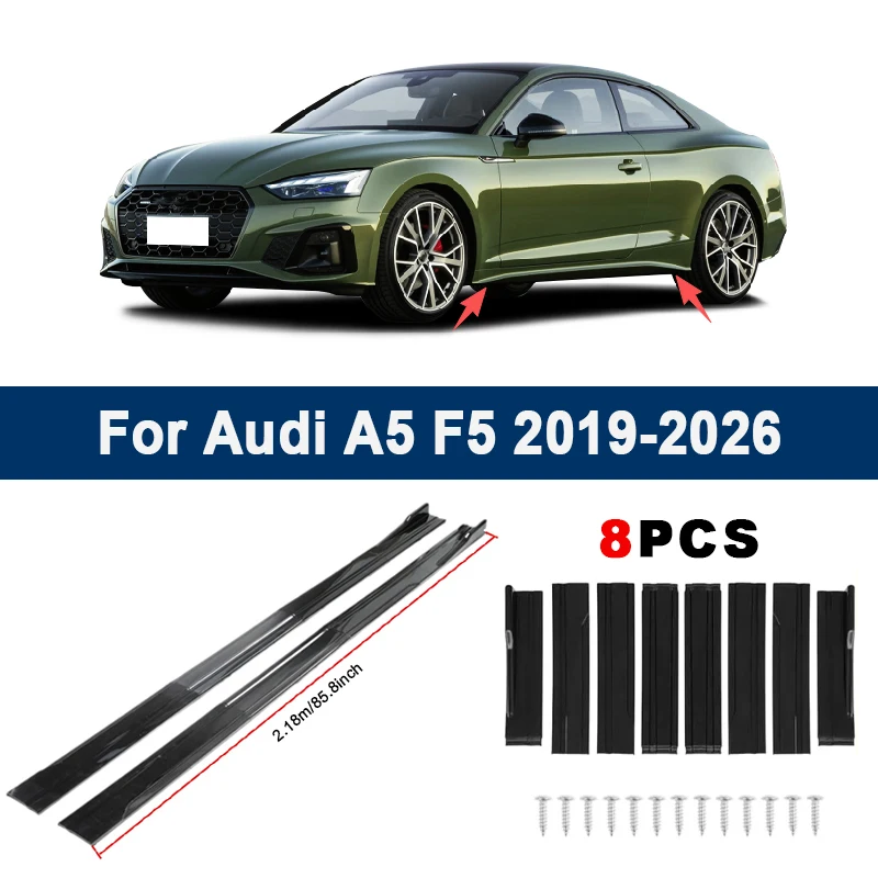 

2.18m Sectional Side Skirt Extension Lips For Audi A5 F5 2019-2026 - Racing Side Spoiler Car Modified Body Kit Accessories