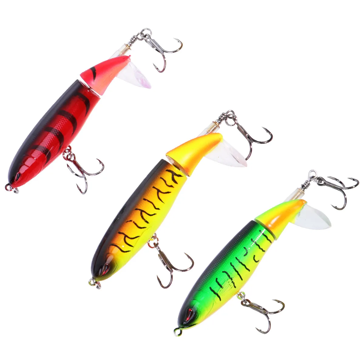 

3 pcs Swimbait Life-Like Bionic Plastic Baits 3D Eyes Realistic Crankbait Fishing Lures Freshwater Saltwater