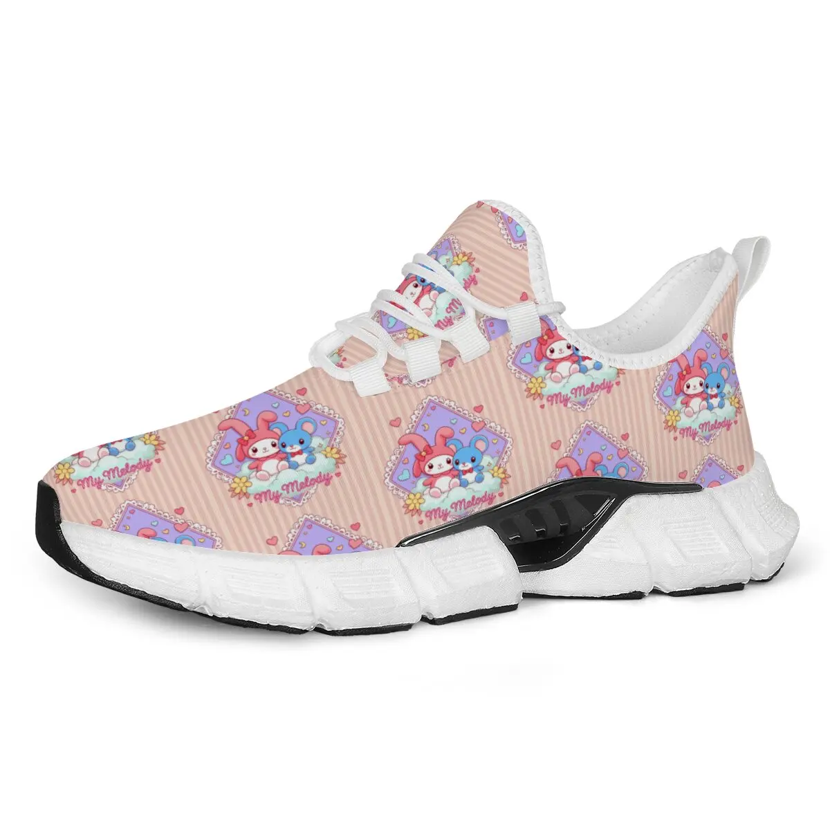 Disney melody clássico tênis ao ar livre sapatos casuais homens confortáveis sapatos de caminhada outono feminino tênis apartamentos rendas até sapatos