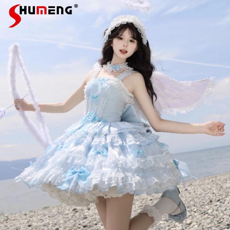 

Summer Lolita Sweet Cute Slim Fit Y2k Suspender Dress Birthday Party Elegant Chic Japanese Rojita Style Beautiful Dresses Mujer