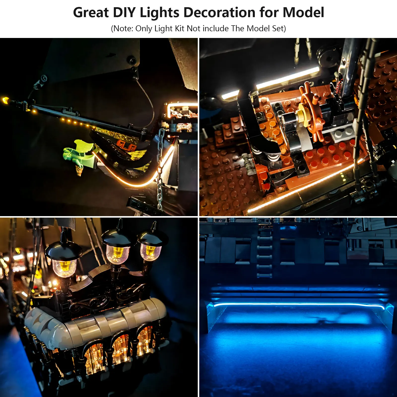 LYBMTWF ชุดไฟ LED เข้ากันได้กับเลโก้ 10365 โมเดลเรือโจรสลัด (ไม่รวมอิฐโมเดล)