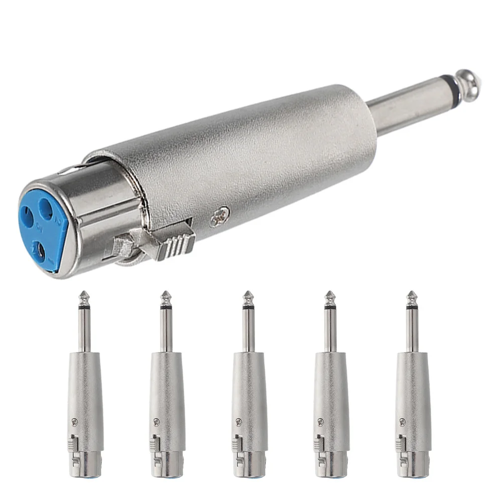 

6Pcs Microphone Audio Adapter 6.35mm Male Xlr Female Converter for Sound Low Interference Stable