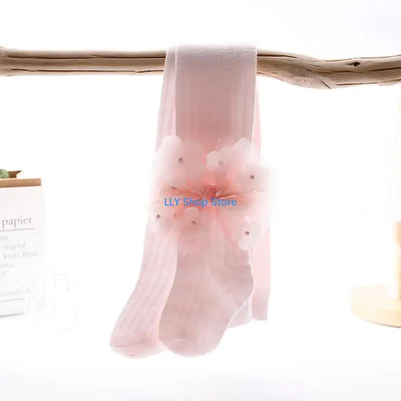 

T8UD Леггинсы с цветочным принтом для маленьких девочек, весенние колготки, высокие эластичные колготки, танцевальные брюки