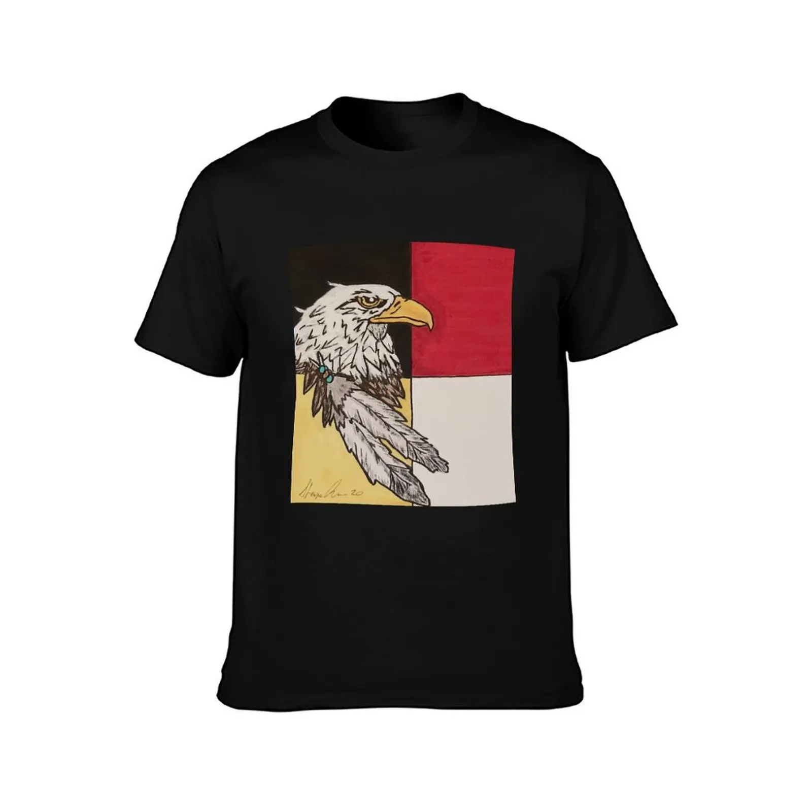 native art - another painting i did called the eagle's heart T-Shirt Large Size Casual Short Sleeve Top T-Shirt