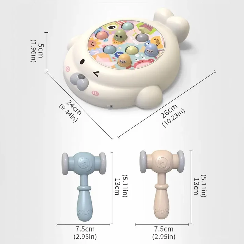 Children's Knocking Mole Game Montessori Toy Interactive Educational Pounding Toys for Toddler with Music Infants Whack Mole Toy