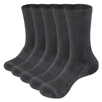 YUEDGE Brand Men 5 Pairs High Quality Breathable Cushion Cotton Crew Casual Sports Hiking Training Workout Cycling  Socks