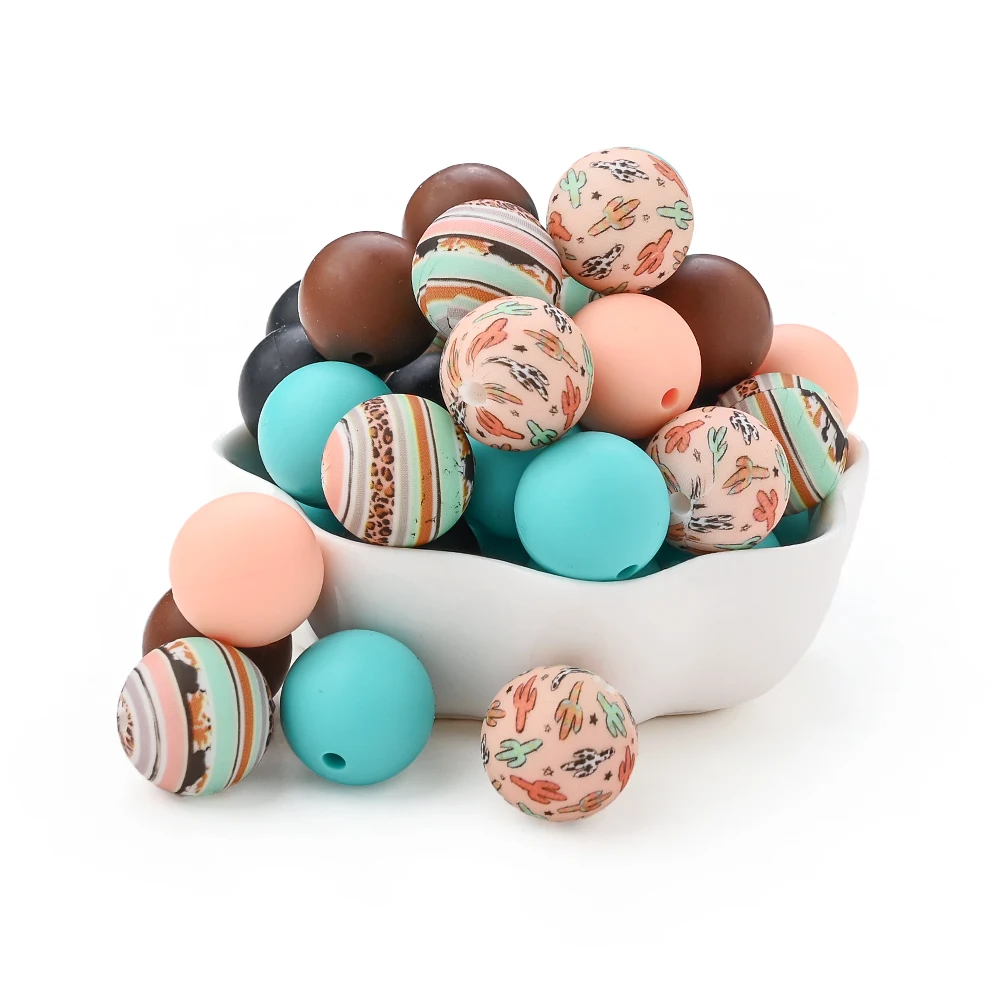 50 pçs 15mm conjunto de contas de silicone de grau alimentício sem bpa para diy chupeta do bebê anti gota cinta acessórios de jóias do bebê