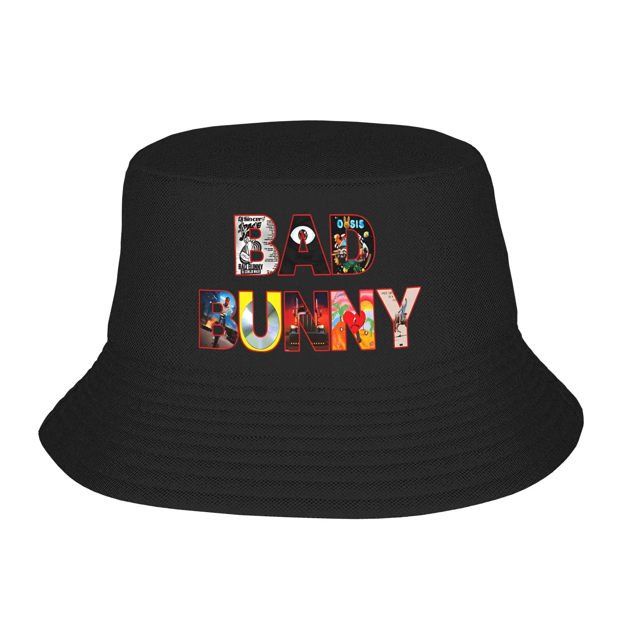Unisex Harajuku Bucket Hat Bad Bunnys dtmf Outfit Bob Hat For Vocation Getaway Headwear Lightweight