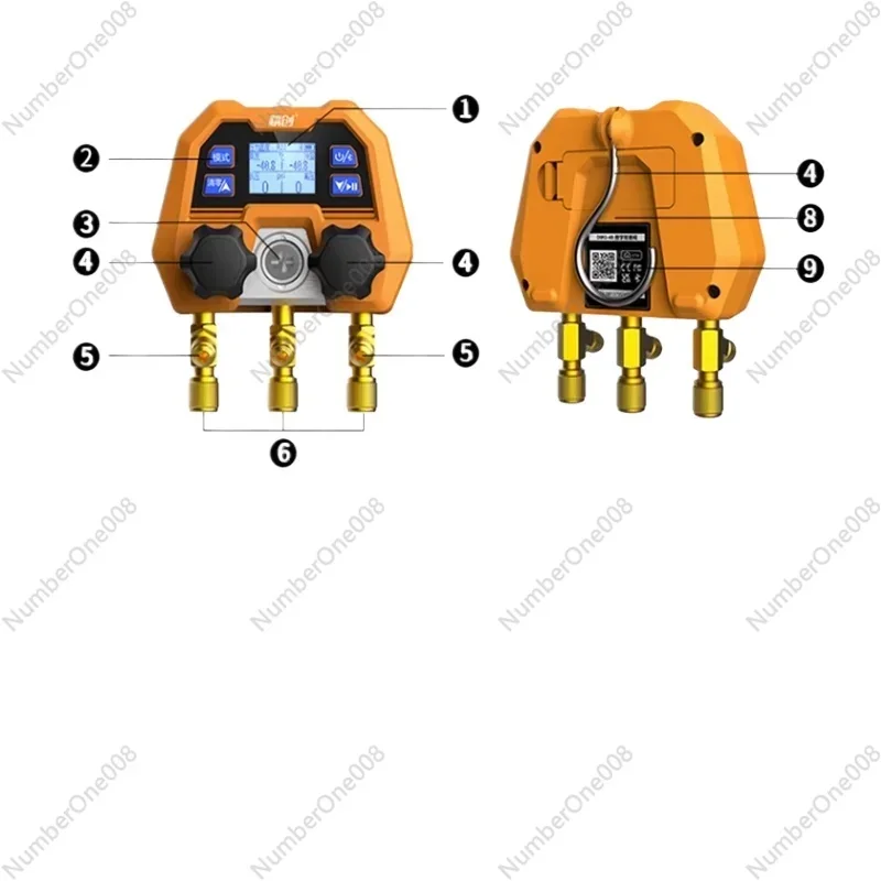 Elitech DMG-4B Digital Manifold Gauge App Control AC Gauges