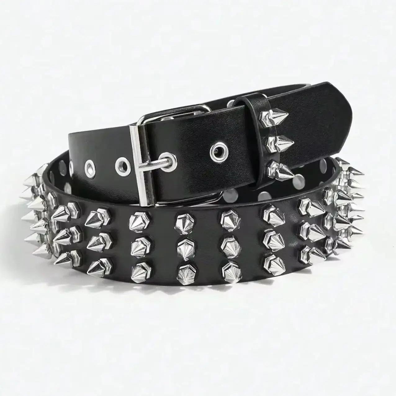 

Мужской ремень в стиле панк с заклепками, тяжелый металлический ремень, женский повседневный модный декоративный ремень для джинсов – ремни в стиле рок, готика, Y2K для мужчин и женщин