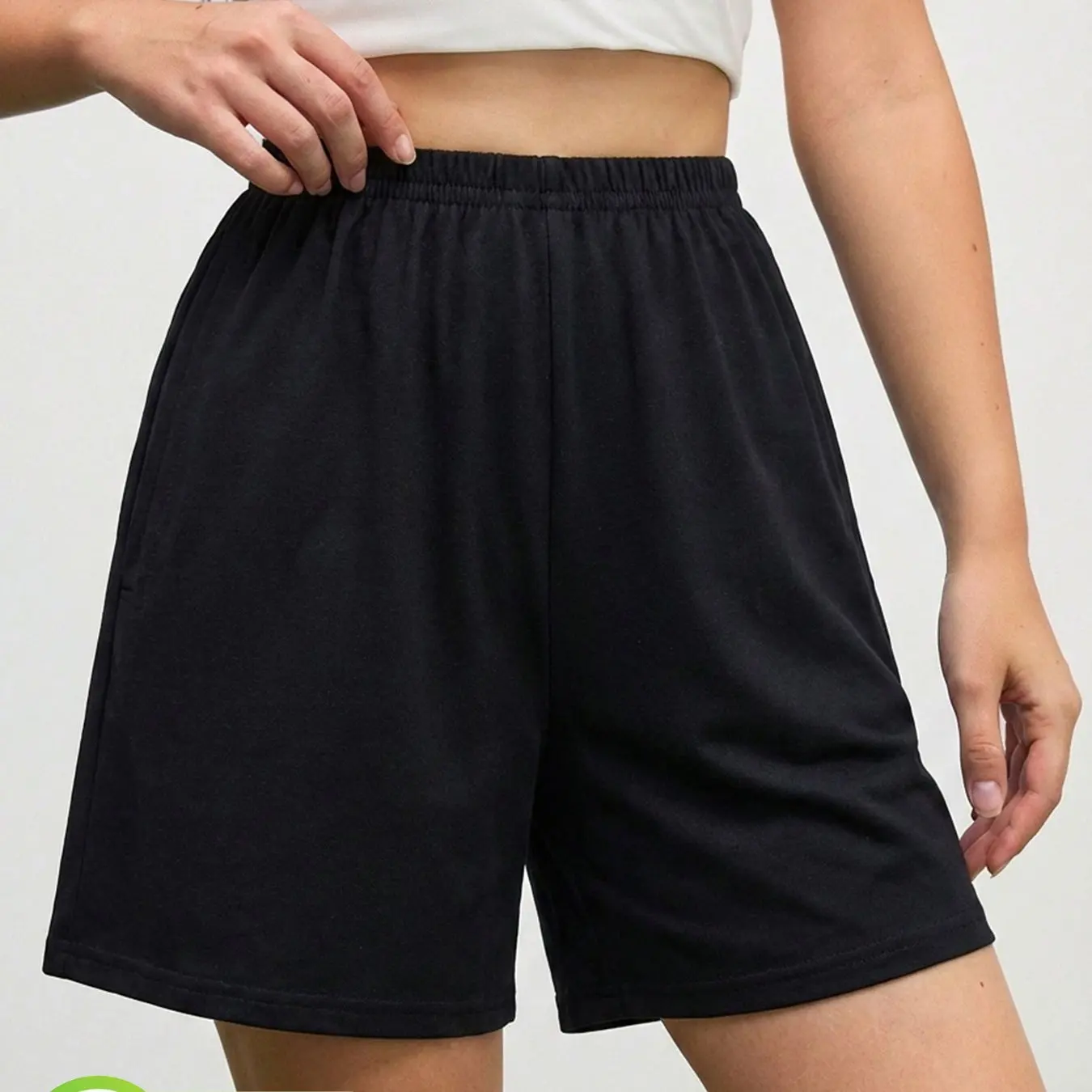 

Women's Summer Solid Color Casual Shorts Elastic Waistband Sweat-wicking and Breathable Suitable for Sports Running and Fitness