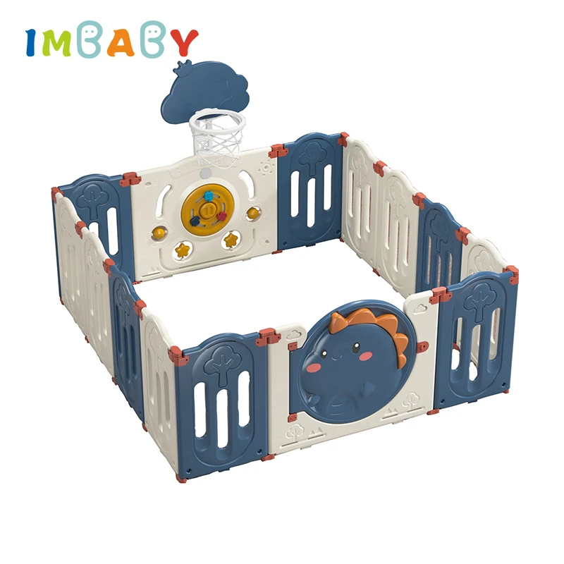 IMBABY Baby Playpen Foldable Playpen for Children with Ball Rack Baby Games Fence Shape Changeable Baby Corralitos Baby Toys