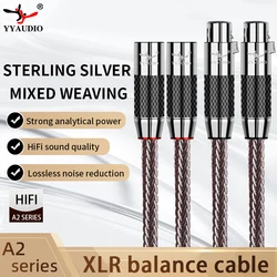 Hi-End OCC + Sterling Silver Blended HIFI Balanced Cable 16 Strands XLR  Male to Female 3Pin Jack Extension Cable For Microphone