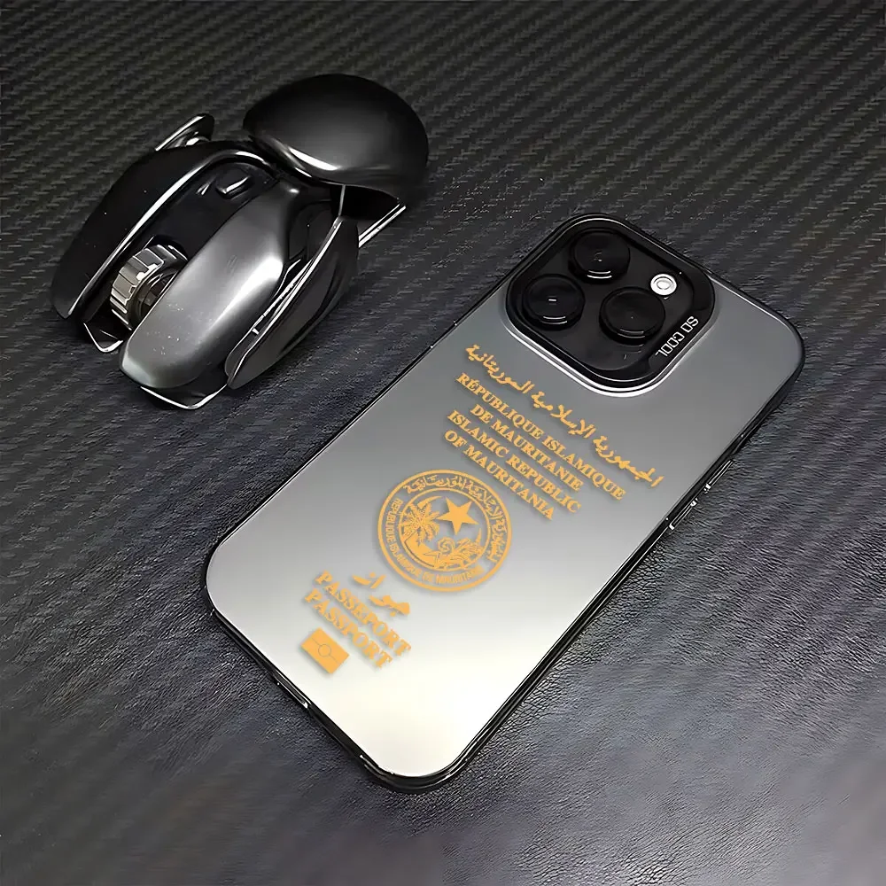 Mauritania Passport Phone Case For iPhone 16 15 14 13 12 11 Pro Max X XR XSMAX 8 7 Plus Candy Matte Shockproof Back Cover