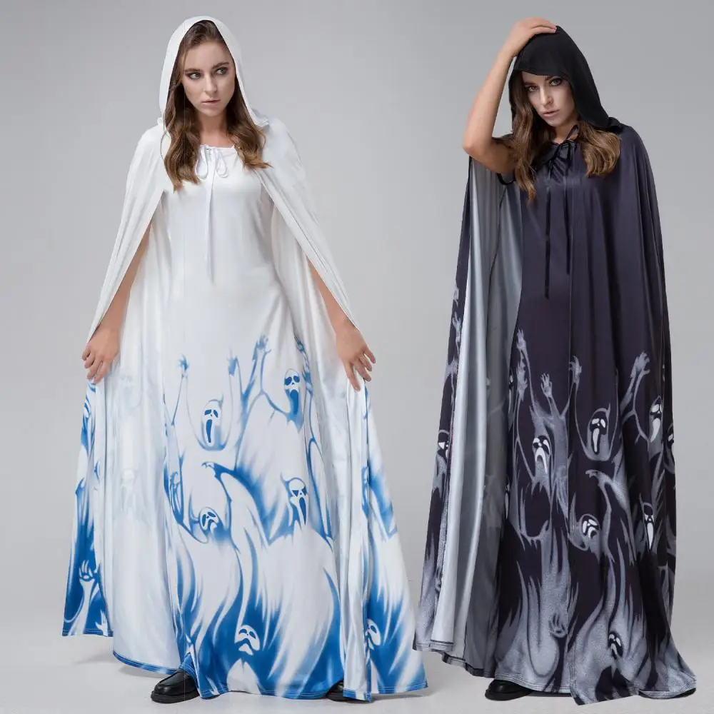 

New loween Costume Qinghua Skull Ghost Bride Movie Role-plang orm Game Costume Traditional Chinese Wedding Dr