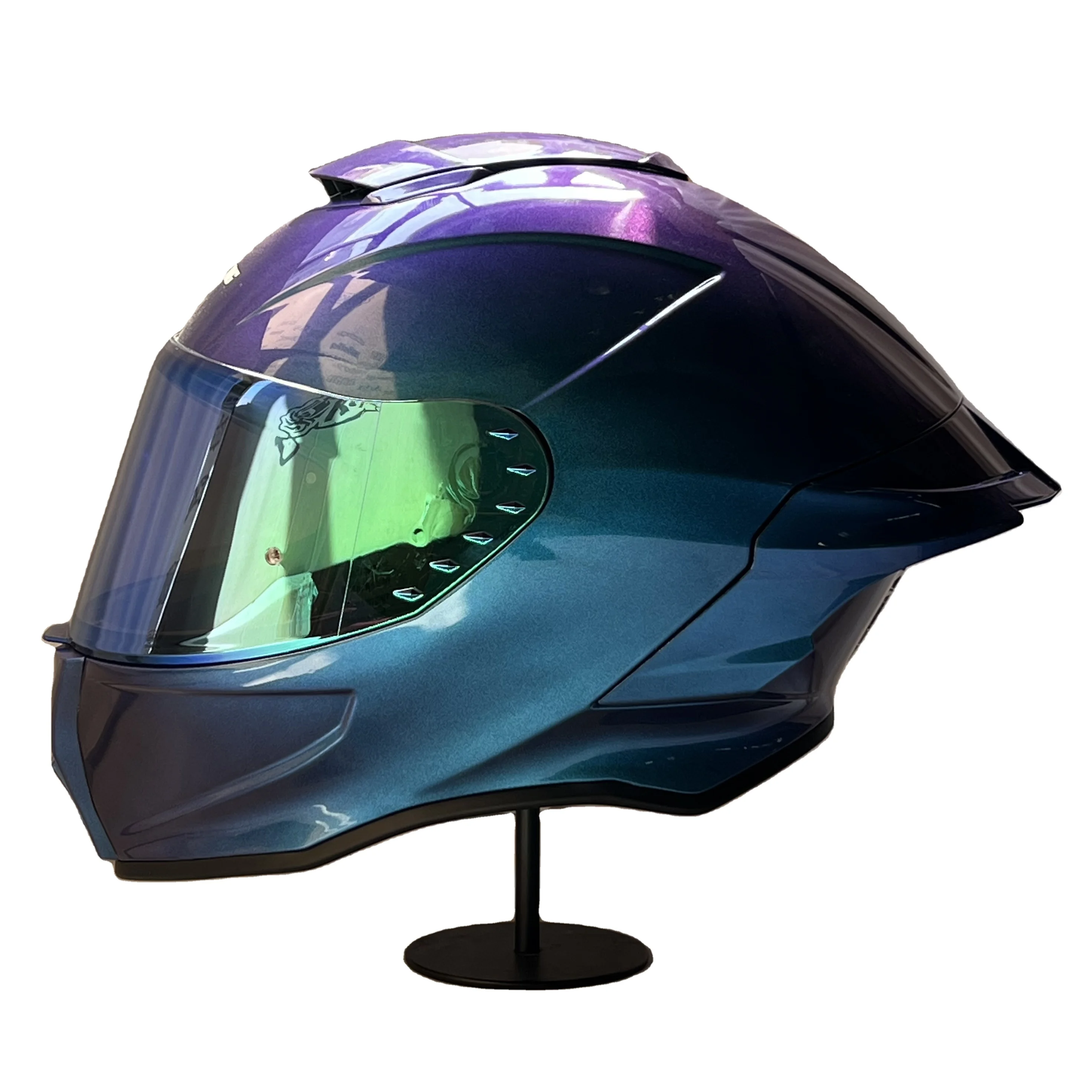 STLF 2025 ZoomLon مصنع الجملة كامل الوجه خوذات الدرجات البخارية كبير المفسد الحرباء المزدوج تخصيص الشارات ABS المواد OEM #1