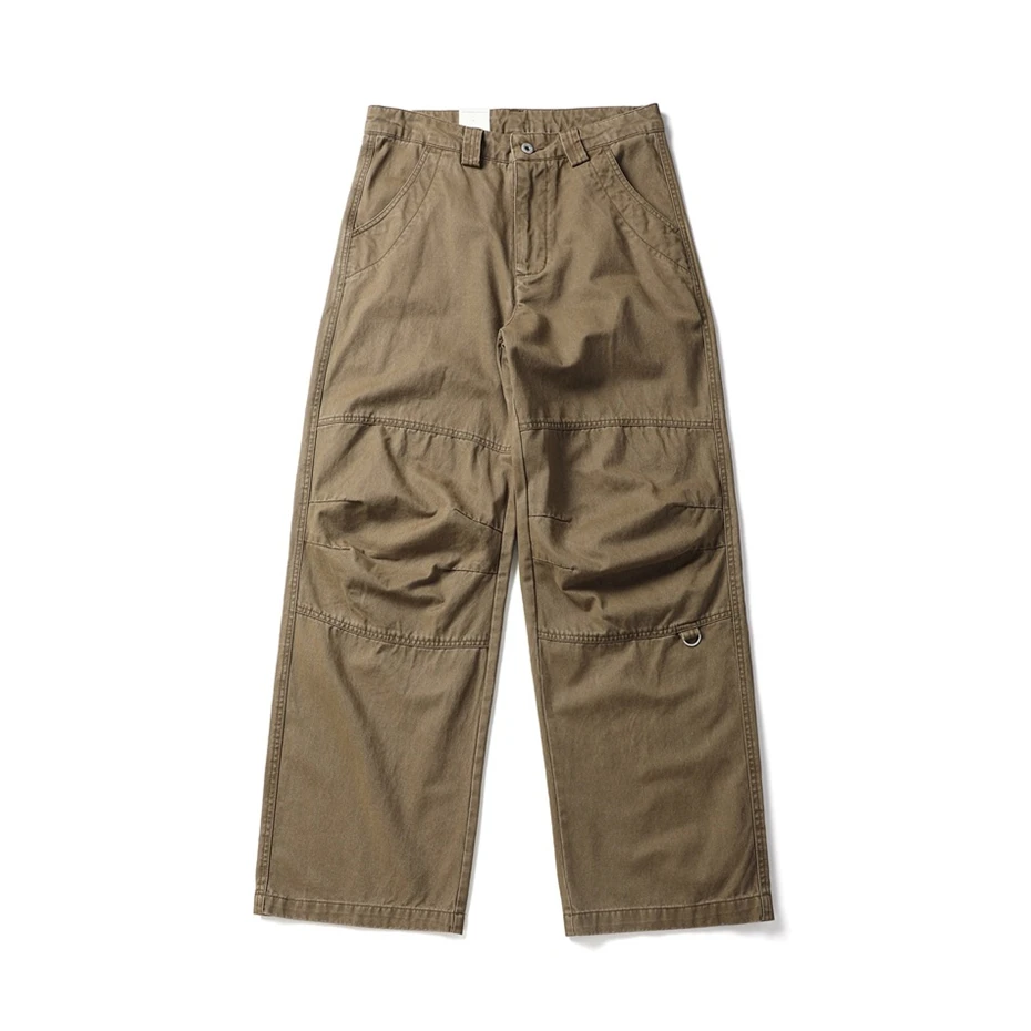 Mens Patchwork Pleated Pants Cotton Casual Cargo Pant Men Streetwear Wide Leg Function Paratrooper Pants Cityboy Baggy Trouser