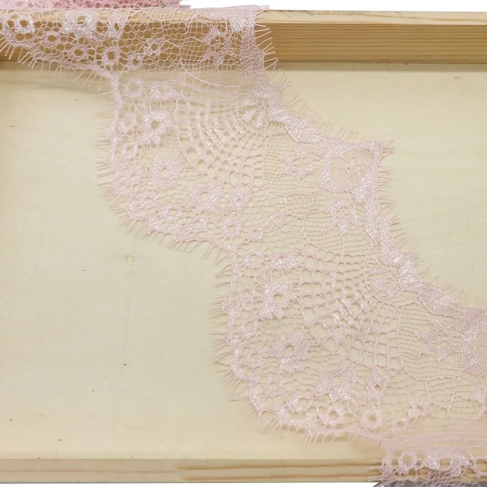 3 Yard Lace Trim Ribbon Floral Pattern Soft Texture Eyelash Lace Fabric 9.5cm Wide Cuttable Decorative Lace Edging Dress Sewing