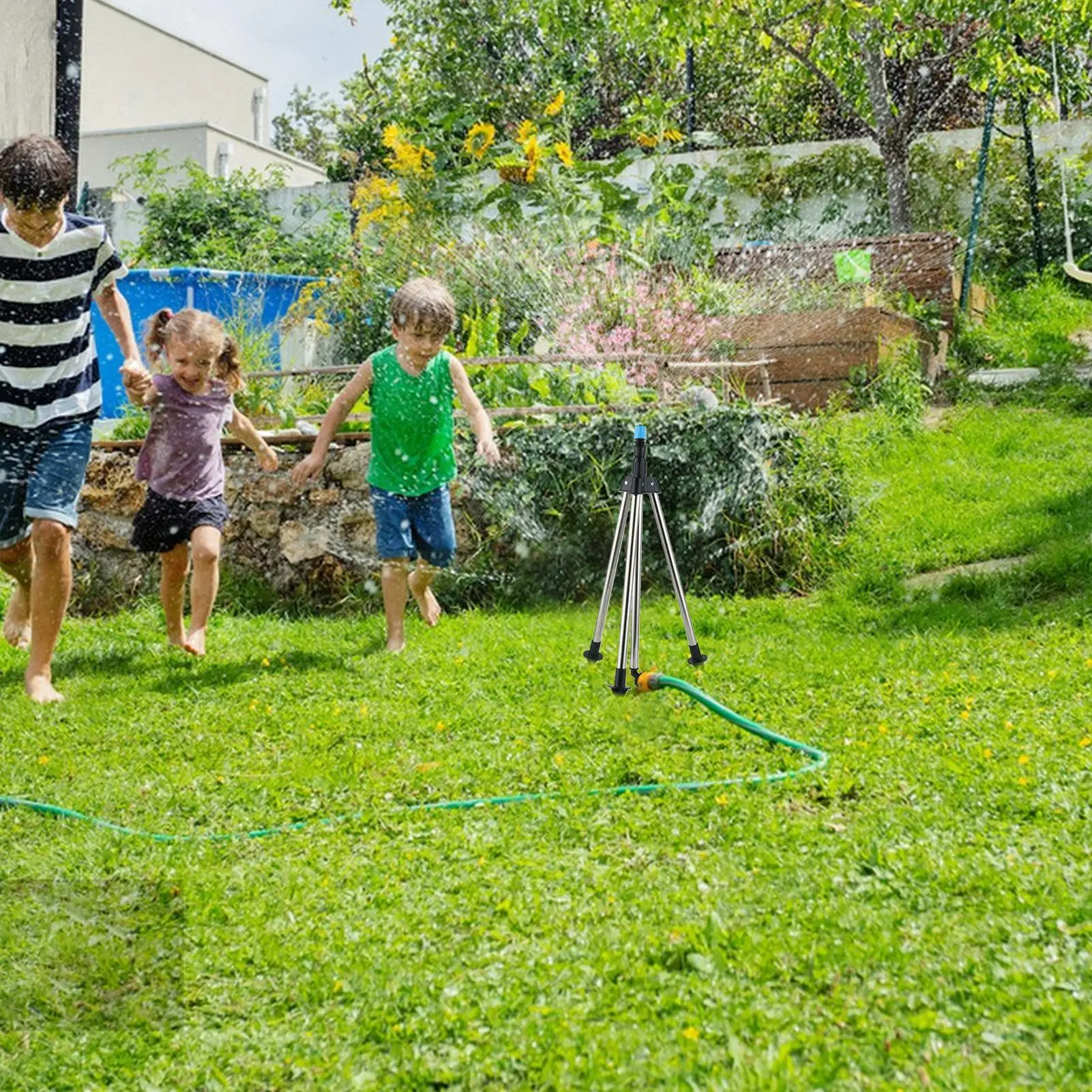 

Sprinkler Stand Tripod Rotating Sprinkler On Tripod Base Outdoor Adjustable Height Watering Equipment For Yard Flower Bed
