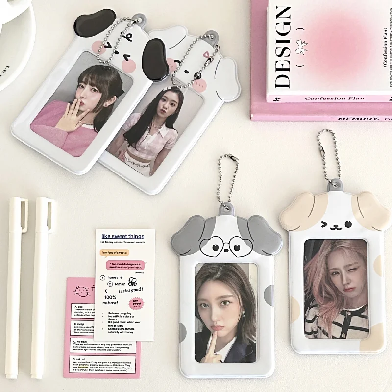 3 بوصة Photocard حامل Kawaii Kpop حامل بطاقة الصور المفاتيح Ins المعبود صور بطاقة حامي صور الأكمام حافلة بطاقة حالة