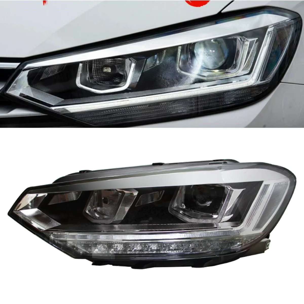 LED Headlight Assembly for Volkswagen vw Touran L 16-21 modified Front lamp with lens DRL Turn Signal low high beam