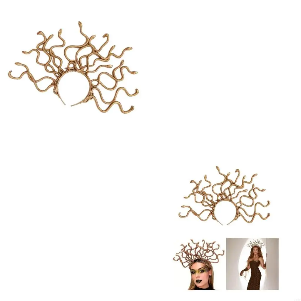 

Eye-Catching Headband for Halloween Large Snake Crown Trendy Festival Hair Accessory Photo Props