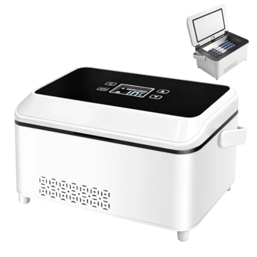 

Insulin Cooler Travel Box for Home Outdoor Use, ABS Plastic, Black, USB Rechargeable with LCD Display and Built-in Battery