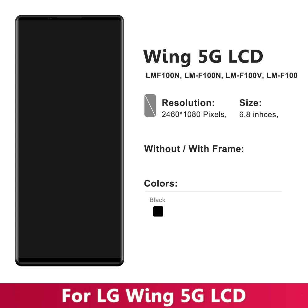 6.4'' Display For LG Wing 5G LCD Display Screen Digitizer Assembly Replacement parts For LG Wing LCD LM-F100 LMF100N DIsplay