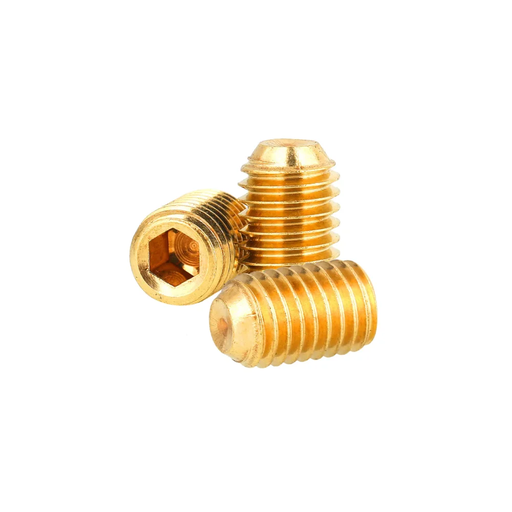 

200pcs M3 M4 DIN916 tornillo latón Brass Hexagon Socket Set Screws with Cup Point